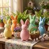 Foam Easter Bunny Statue with Bow Rabbit Gnome Doll Handmade Bunny Sculpture  Party Favors