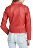 Women 100% Lambskin Motorcycle Biker Real Soft Handmade Red Leather Jacket