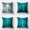 Blue Retro Moon Star Pillowcase Car Ornaments Office Living Room Home Pillowcase
