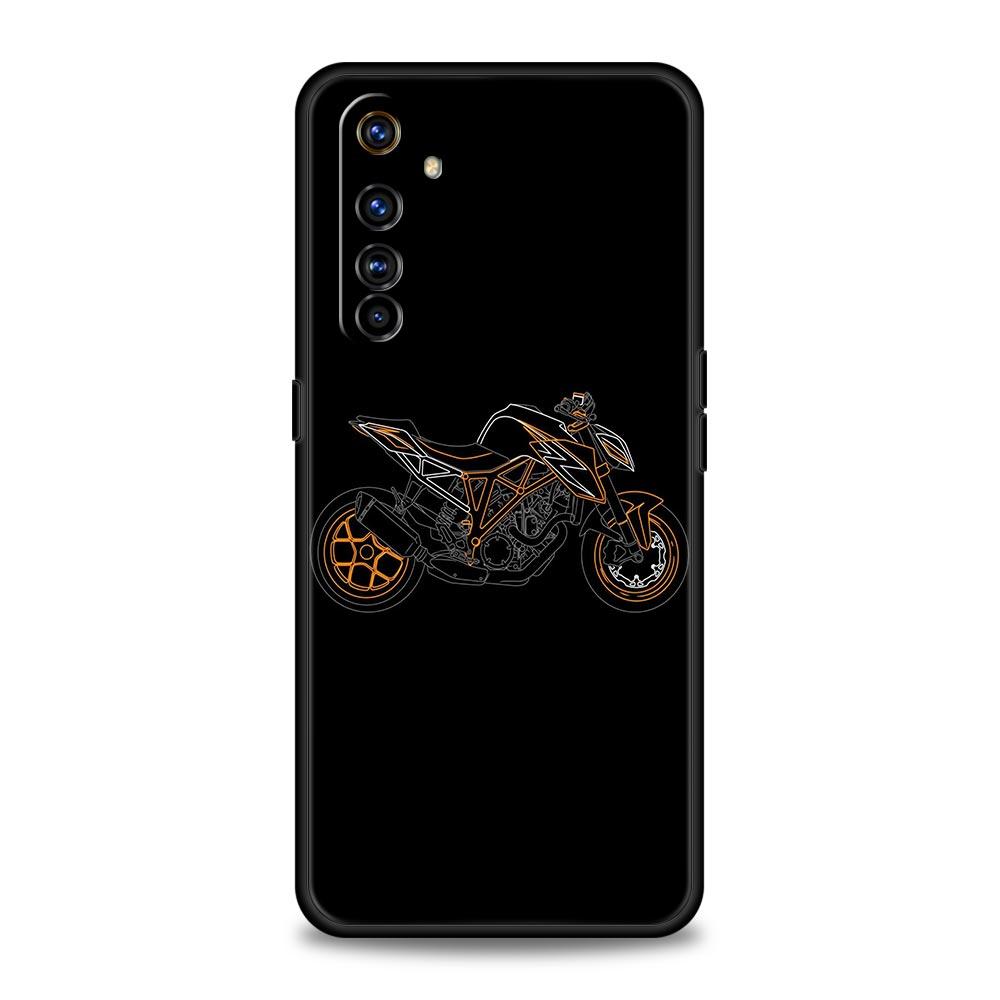 Moto Cross Motorcycle Sports Phone Case For Realme 10 9 8 5G 7 6 GT2 Pro Plus 9i 8i C21 C11 C25 C35 GT Neo 2 3 3T Black Cover
