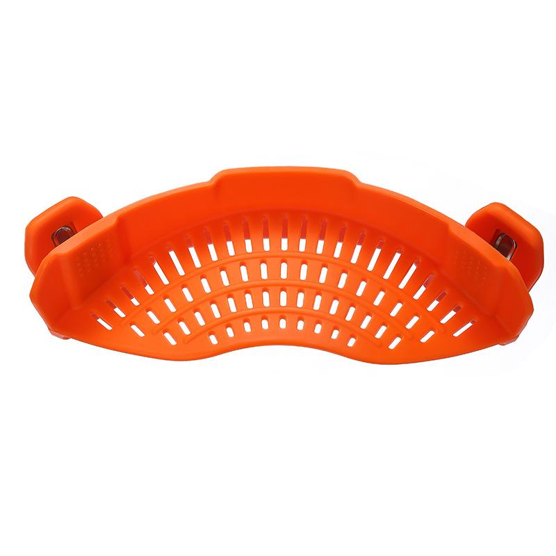

Силиконовый дренажный фильтр для кастрюли с боковым сливом воды для лапши, овощей и фруктов, фильтр против протечек, фильтр для воды оранжевый