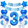 Set di Palloncini Blu per Feste di Compleanno: Decorazioni a Cuore, Festoni a Strisce e Oggetti di Scena per Foto per Bambini e Bambine