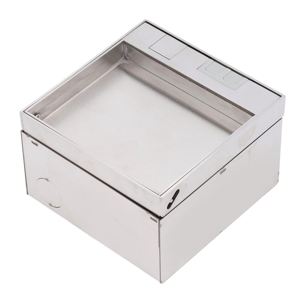 Einbausteckdose für den Boden, wasserdicht, Edelstahl, flaches Steckdosen-Set mit zwei 3-Stift-Löchern