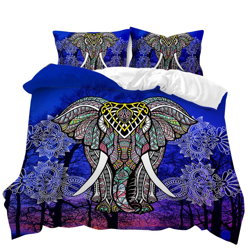 Bohemian Ethnic Style Elephant Bed Three-piece Ebay Quilt Cover Sheet