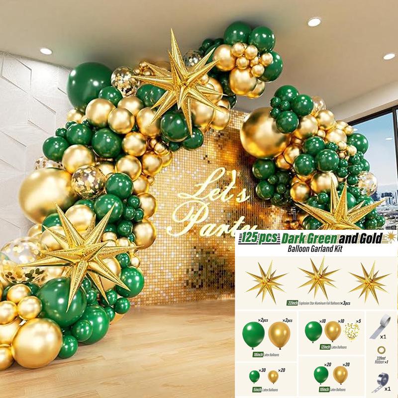 

Комплект для украшения арки из черных золотых шаров для выпускного и дня рождения