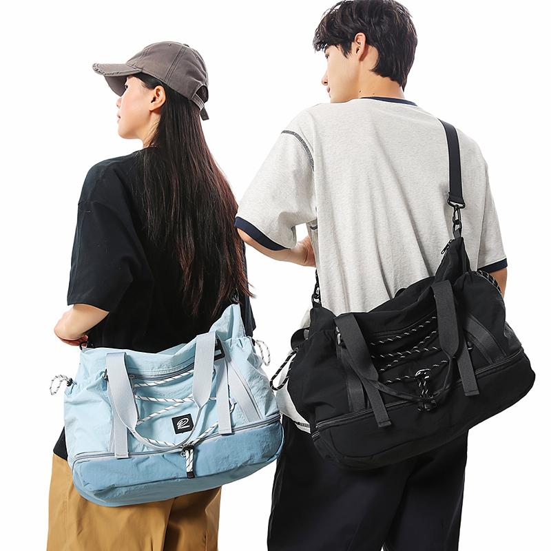 Shoulder Bag Nylon Water-Repellent Travel Bag with Separation Shoes Bags Fitness Bag