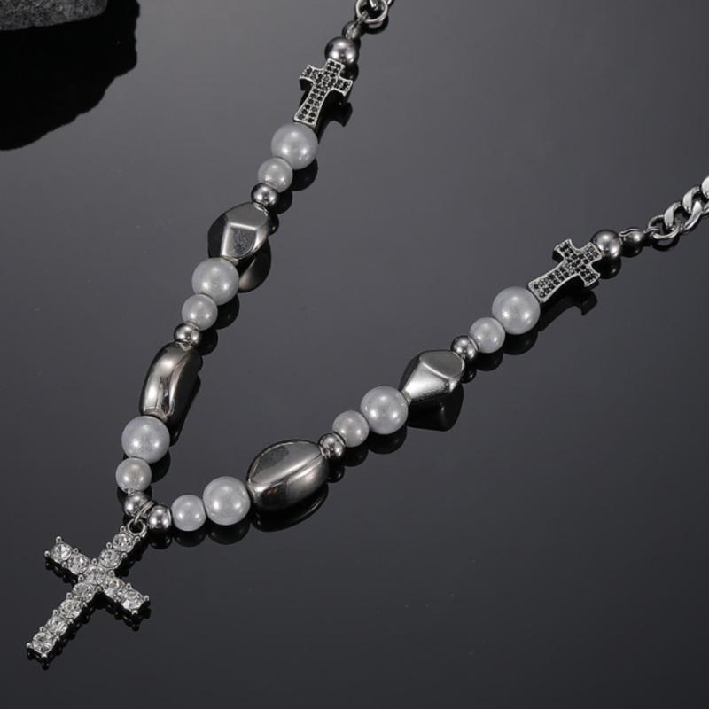 Modny Naszyjnik z Wisiorkiem Krzyżykowym Hip Hop Punk Choker Łańcuszek Obojczykowy Popularna Biżuteria dla Kobiet Dziewcząt