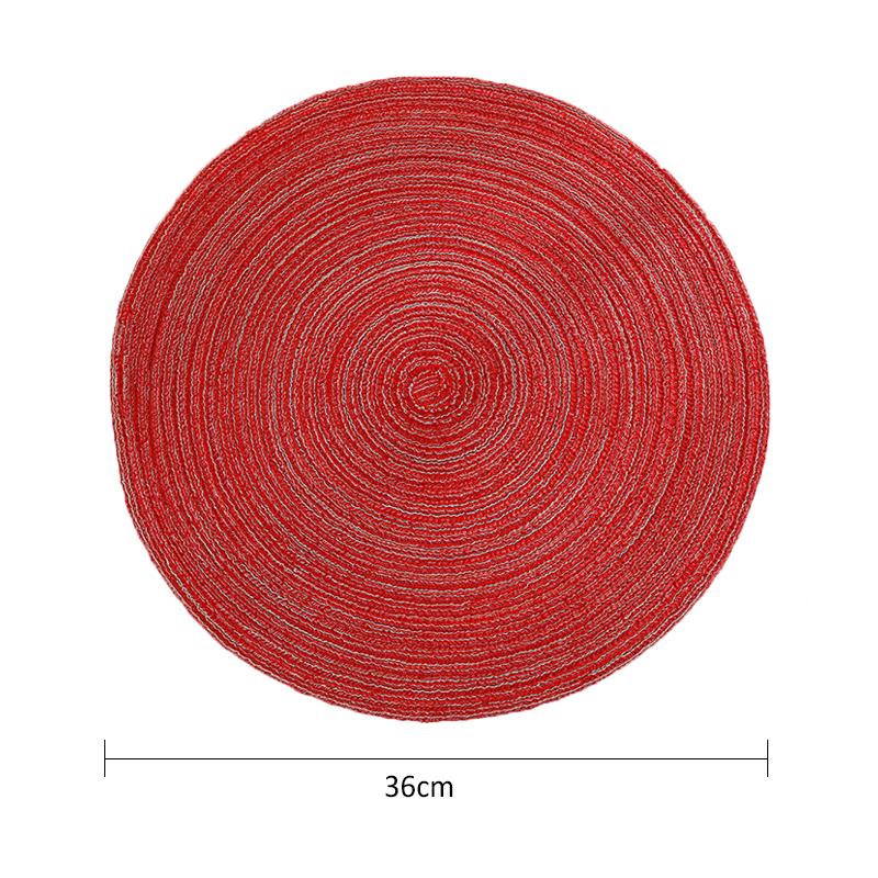 1pcs Woven Round Placemat Table Mat Pad Heat Resistant Bowls Coffee Cups Coaster Tableware Mat Home Decoration Kitchen Tool
