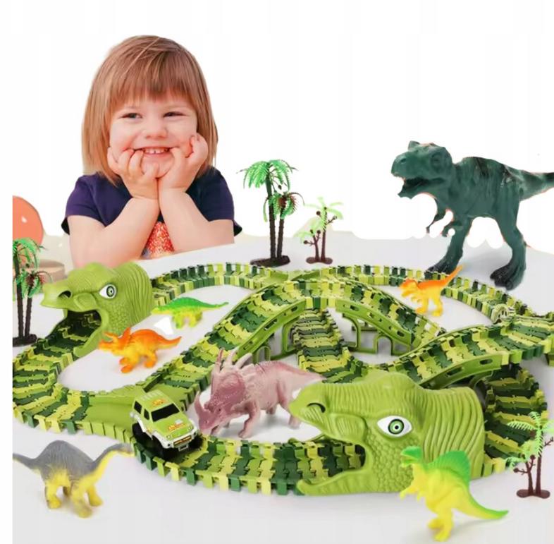 Pista dei Dinosauri Mega Parco Set di Costruzione 120 Pezzi XL