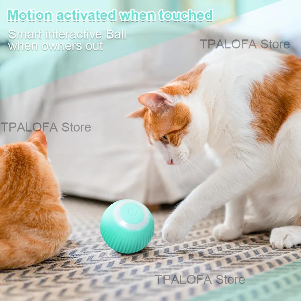 New Smart Cat Toys Electric Cat Ball Automatic Rolling Ball Cat Interactive Toys Training Self-moving Kitten Toys for Indoor Pla