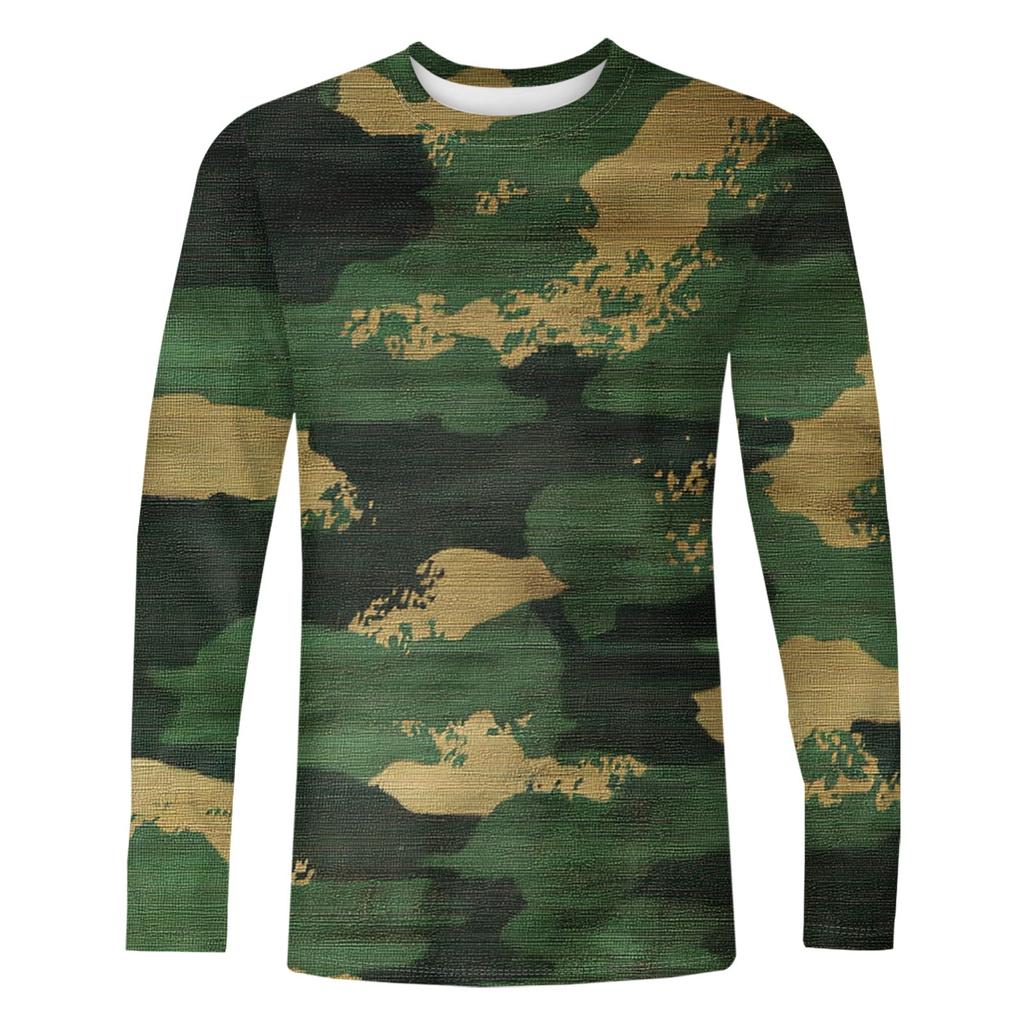 Men's T Shirt O-Neck Clothing Apparel Outdoor Long Sleeve Print Fashion Designer Vintage