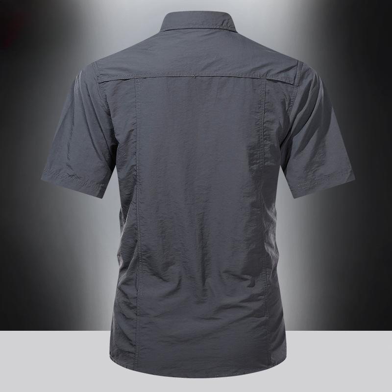 Yaz Hızlı Kuruyan Kısa Kollu Gömlek Erkek Dış Mekan Bol Hızlı Kuruyan Giyim Gömlek Günlük Dağcılık Balıkçılık Gömleği İnce Rahat Erkek Üstleri