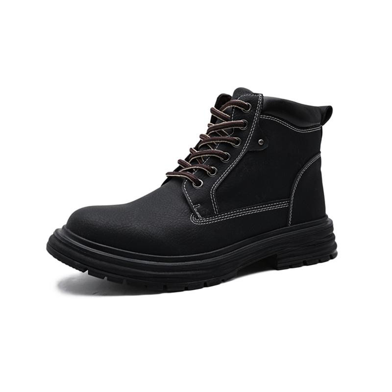 

Fashion Golden Sapling Men s Ankle Boots Autumn Winter Thick Soled Fashion Retro Micro Fiber Leather Man Shoes Outdoor Leisure Tide Boot 38 чёрный