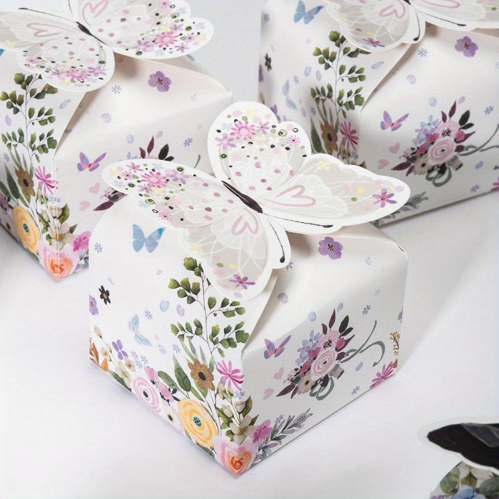 50 Stück Schmetterling Gastgeschenkboxen Papier Geschenkboxen Faltbare Party Gastgeschenkboxen Geschenkverpackungsbox für Babyparty Schmetterling Leckerlibox Party Hochzeit Geburtstag