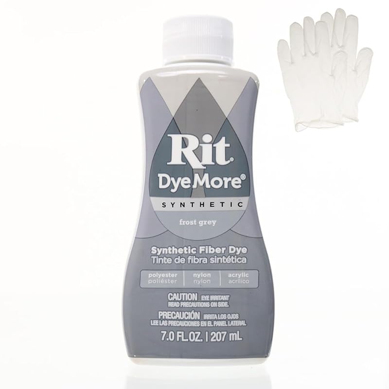 

Lit Dymore 7 oz Synthetic Liquid Textile Dye Single Pack with Plastic Gloves for Clothing, Decorations and Crafts - frost gray
