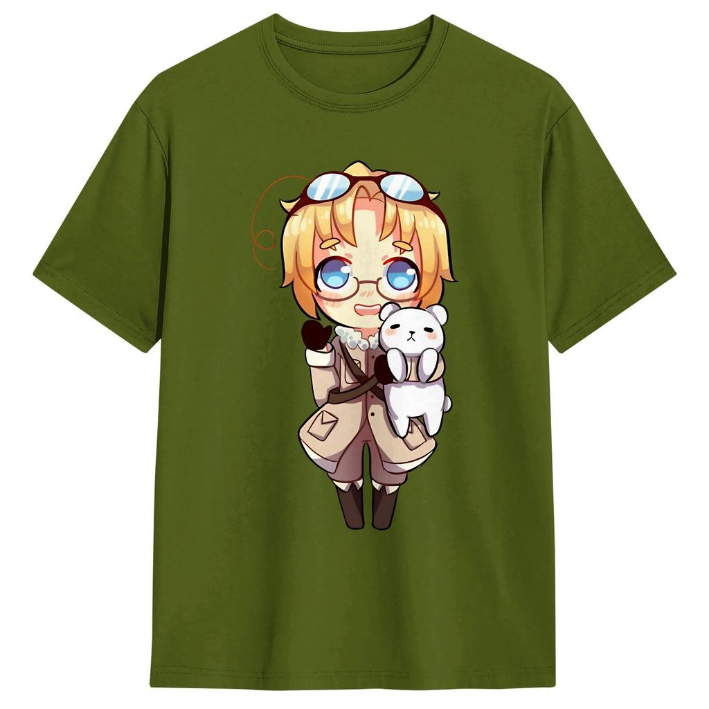 Hetalia Achsenmächte T-Shirt Sommer Baumwoll-T-Shirts Für Unisex Harajuku Lässiges T-Shirt Kurzärmelig Ästhetische Kleidung