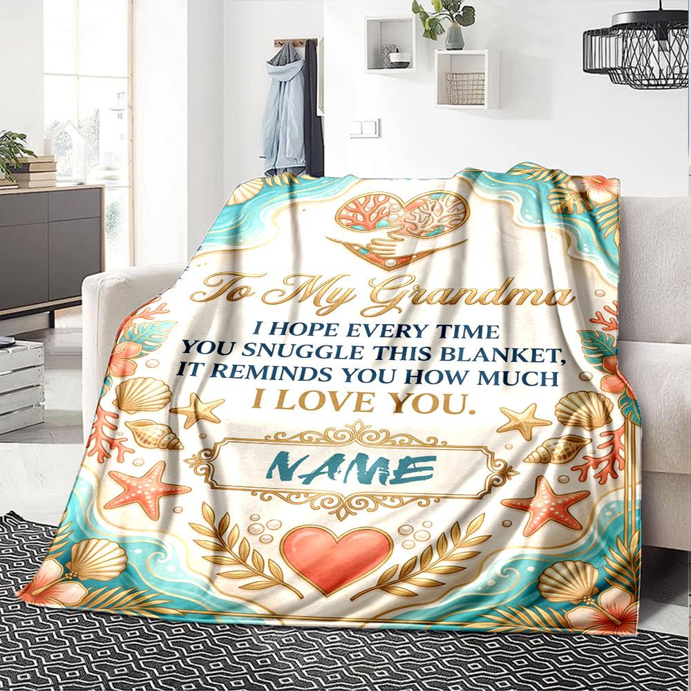 Grandma'S Love Wisdom Blanket Warmthful Decor Great For Sofa Couch Office Bed Picnics Four Seasons Multipurpose Digital Print Birthday Christmas Gift