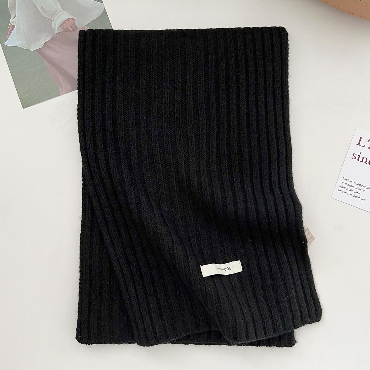 

Luxury Winter 100% Wool Scarf Women Knitted Solid Cashmere Handkerchief Warm Pashmina Female Shawl Pareo Soft Bufanda Gift 28x160cm