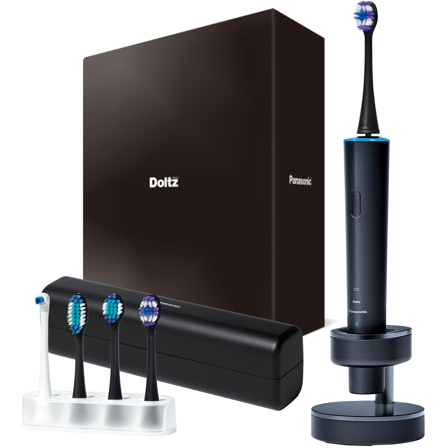 

у звуковій вібрації Panasonic, зубній щітці Doltz Top Model W, звуковій вібрації, оснащеній функцією світлового кільця Bluetooth, підставці для заряджання, футлярі для мобільних пристроїв