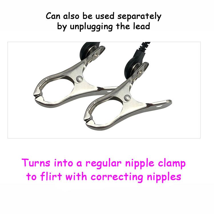 Cleme pentru mamelon cu electroșoc Agrafe Bondage pentru sâni Reținere Fetiș Blocare penis Jucărie sexuală cu tematică electrică