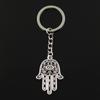 Fashion 30mm Key Ring Key Chain Keychain Jewelry Antique Bronze Silver Color Death Eye Hamsa Palm Fatima Hand 36x25mm Pendant