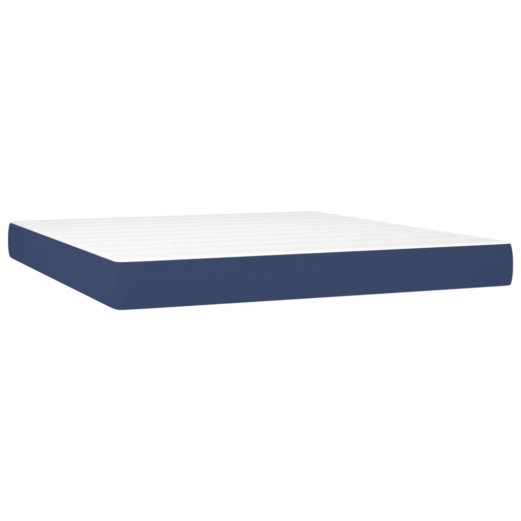 Box Spring Bed with Mattress Blue 160 x 200 cm Fabric