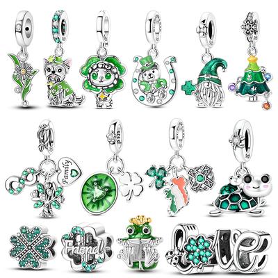 Original Copper Charms Beads Green Series Dangle Fit Women Original Bangle Bracelet