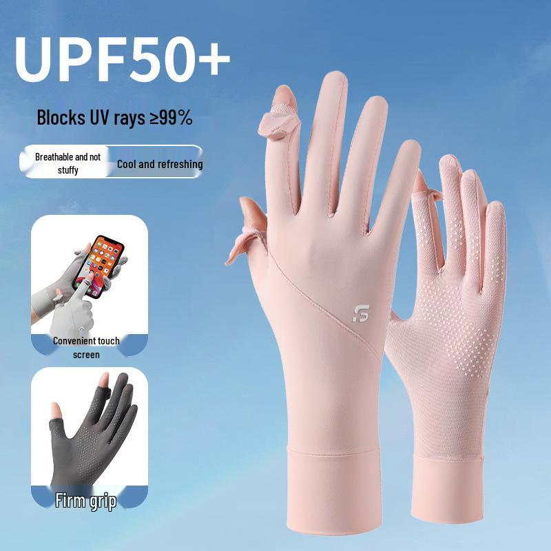 Women's UV Protection Ice Silk Touchscreen Gloves for Outdoor Cycling and Driving - Non-slip, Lightweight, Summer Wear
