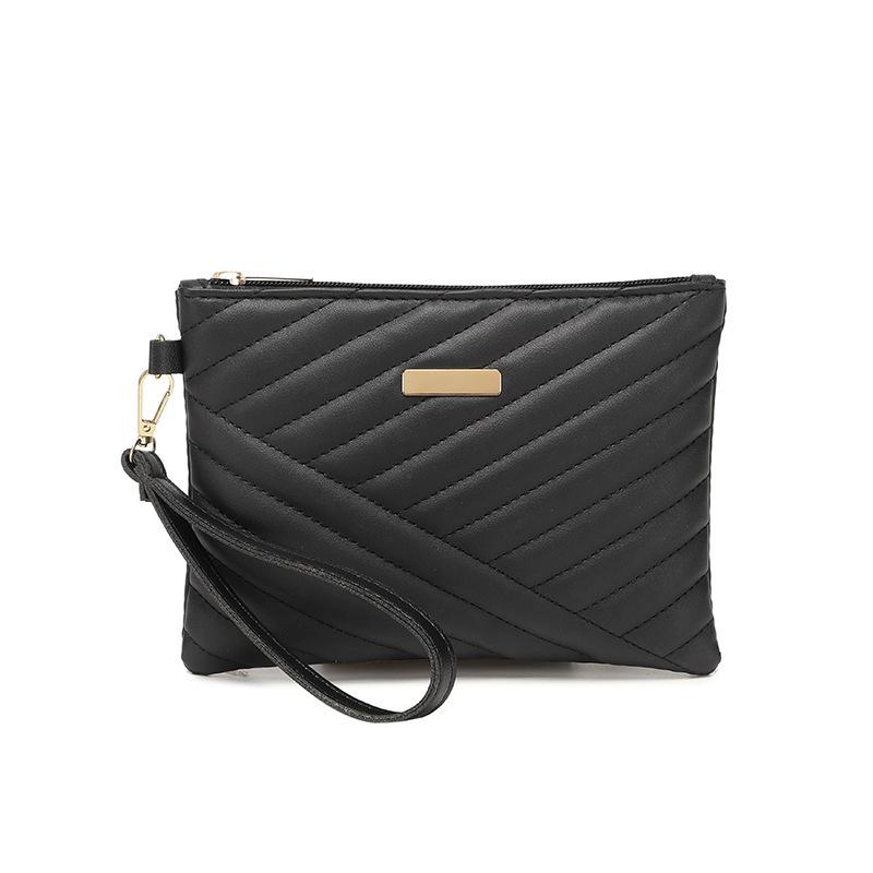 Versión Coreana Bolso de Hilo Bordado de Moda y Versátil para Mujer, Cartera para Teléfono Móvil, Sobre de Cuadrícula de Diamantes Casual para Vacaciones