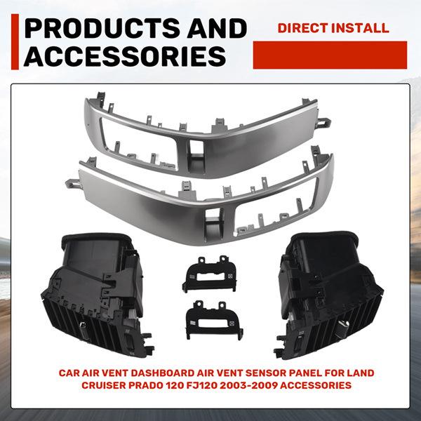 1 Pair Black and Silver ABS Car A/C Vent Panel