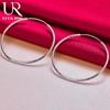 925 Sterling Silver 50/60mm Frosted Round Earrings Fashion Jewelry