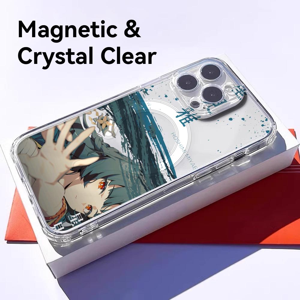 Cool Anime ZZZ Phone Case For iPhone 17 16 15 14 13 12 Pro Max Plus With Magnetic Crystal Clear Case Wireless Charge