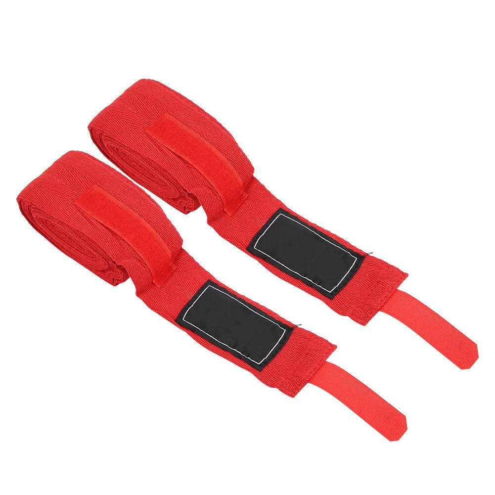 2PCS 5M Cotton Lengthened Boxing Hand Wraps Handwraps Bandages for Training (Red)