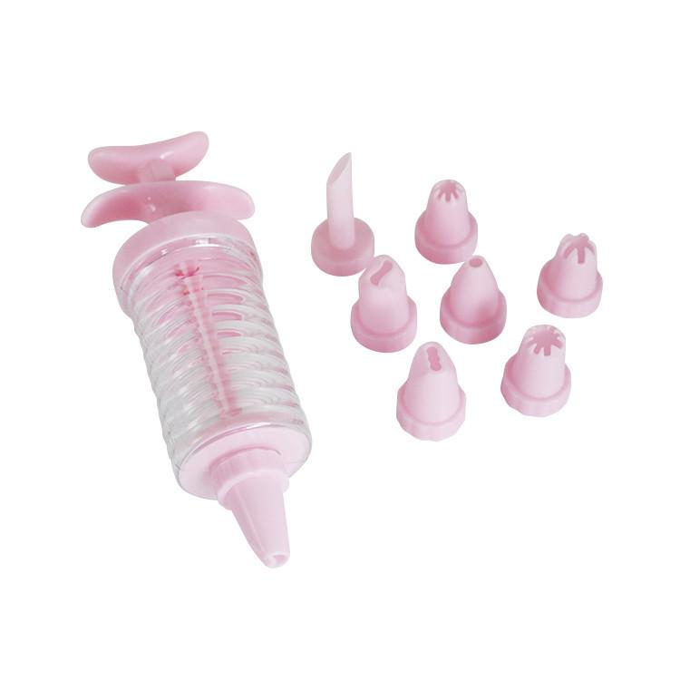 Cookie & Biscuit Decorating Gun with 8 Nozzles for Cream, Dough, and Puff Designs
