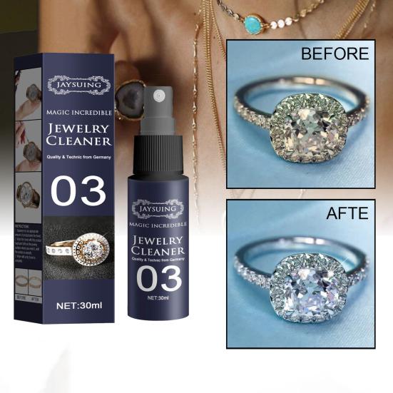Jewelry Cleaner Spray Kit with Gloves Brush Universal Easy To Use Jewelry