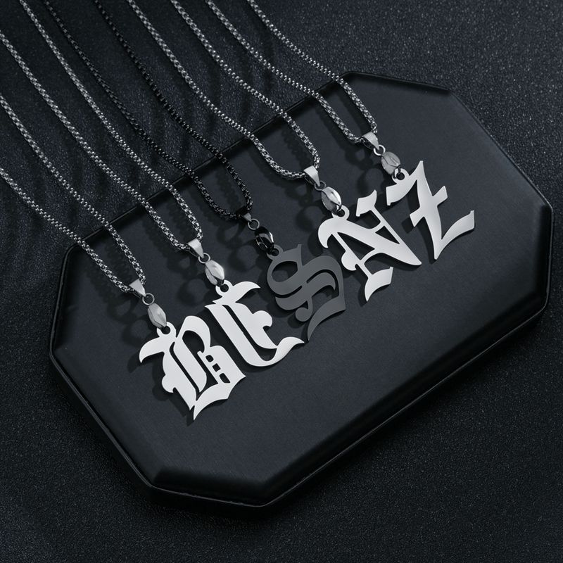 Per Donna Uomo Collane con Ciondolo Lettera Alfabeto A-Z Personalizzazione Collana in Acciaio Inossidabile Glamour