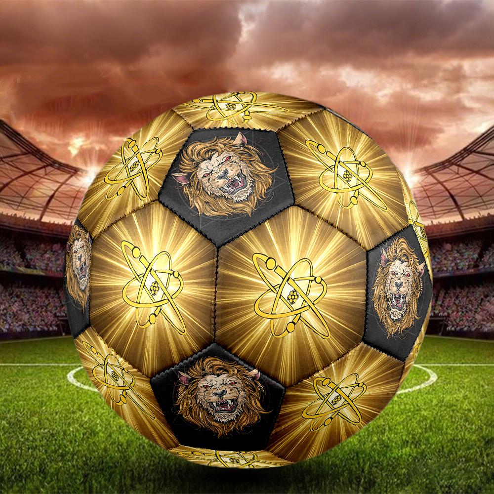 1 Stück Atomsymbol Brüllender Löwe Kraft Fußball Größe 5 Fußball Maschinengenäht Indoor/Outdoor Universeller Fußball Überraschungssammlung n93
