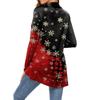Women's Fashion Christmas Print Long-Sleeved Pocketed Slim-Fit Cardigan Coat