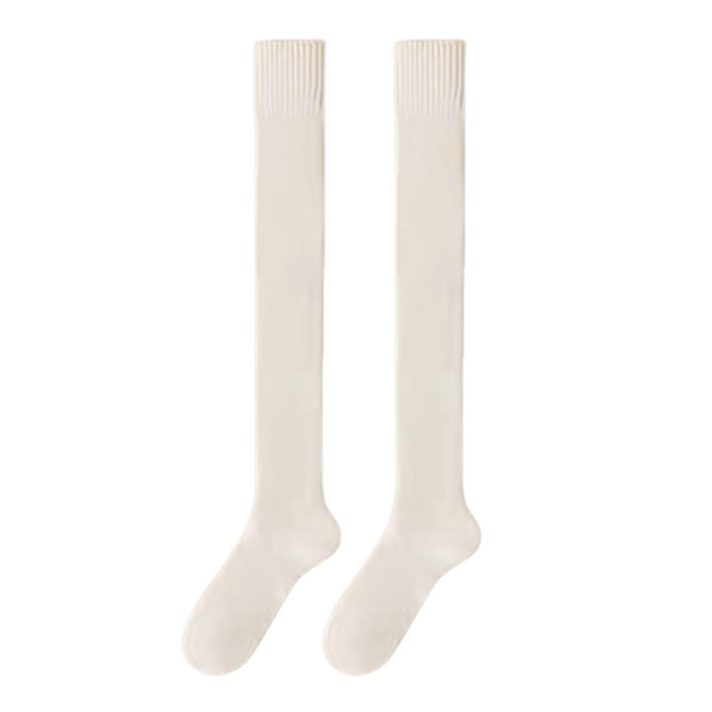 1 Pair Fleece-lined High Knee Socks Solid Color Over-Knee Socks  Warm Knees and Legs
