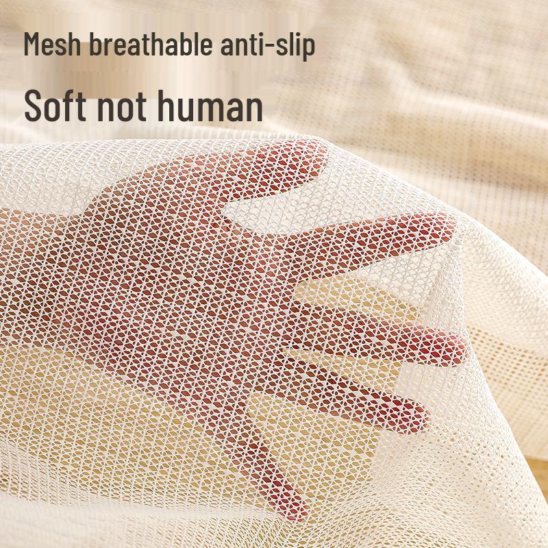 PVC Non-Slip Breathable Mat: Anti-Slip Bed Sheet & Quilt Protector, Cool Tatami Style, Customizable & Thin.