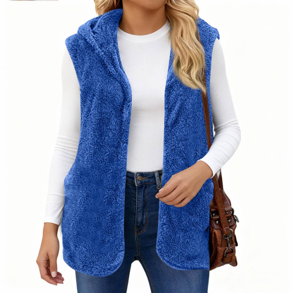 Women's  Hoodies Oversized Fleece Long Pullover Hooded Sweatshirts Casual Sleeveless Hoodie Jacket