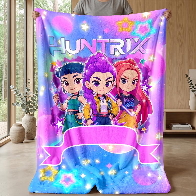 Kpop dēmonu mednieku apdrukāta flaneļa pleda