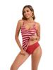 New European & American Women's Sexy Stripe Print Bikini Swimsuit