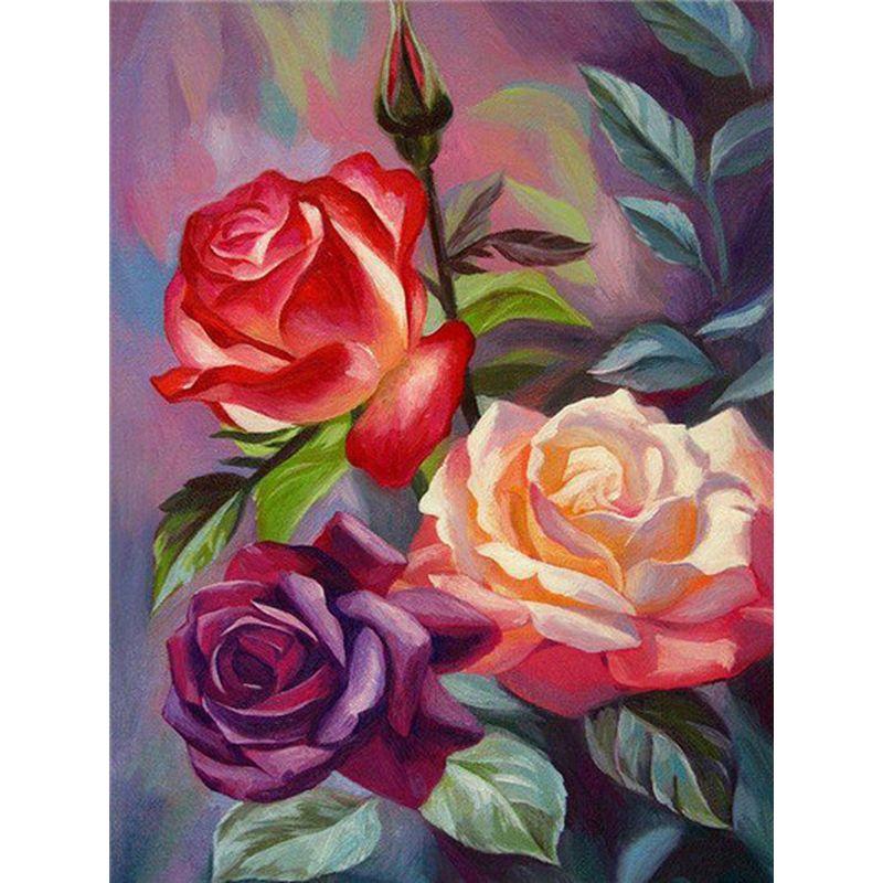 

5D DIY алмазная живопись цветок Алмазная вышивка роза полная круглая мозаика картина горный хрусталь вышивка крестиком пейзаж Настенный декор Full Round 40x50CM