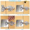 10-Pack Cabinet Hinge Repair Plate, Polished Stainless Steel Face Mount Hinge Fixing Bracket Kit with Mounting Screws
