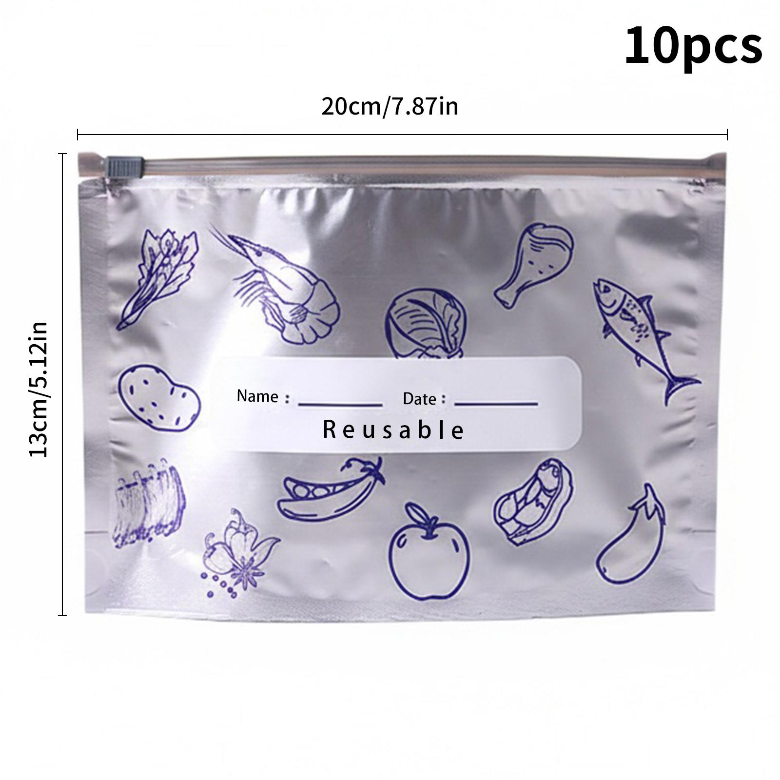 10/20/30X Aluminum Foil Storage Bags Freezer Sealed Organizers Food Packaging Reusable Pantry Odor-Proof Bag Kitchen Essential