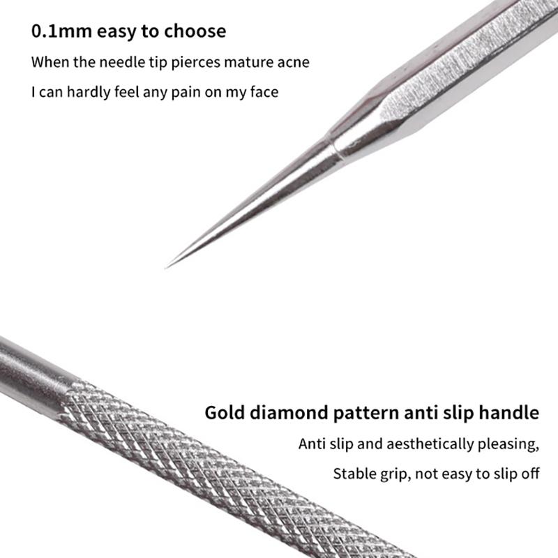 Stainless Steel Blackhead Remover Extraction Pimple Comedone Acne Extractor Whitehead Blemish Popper