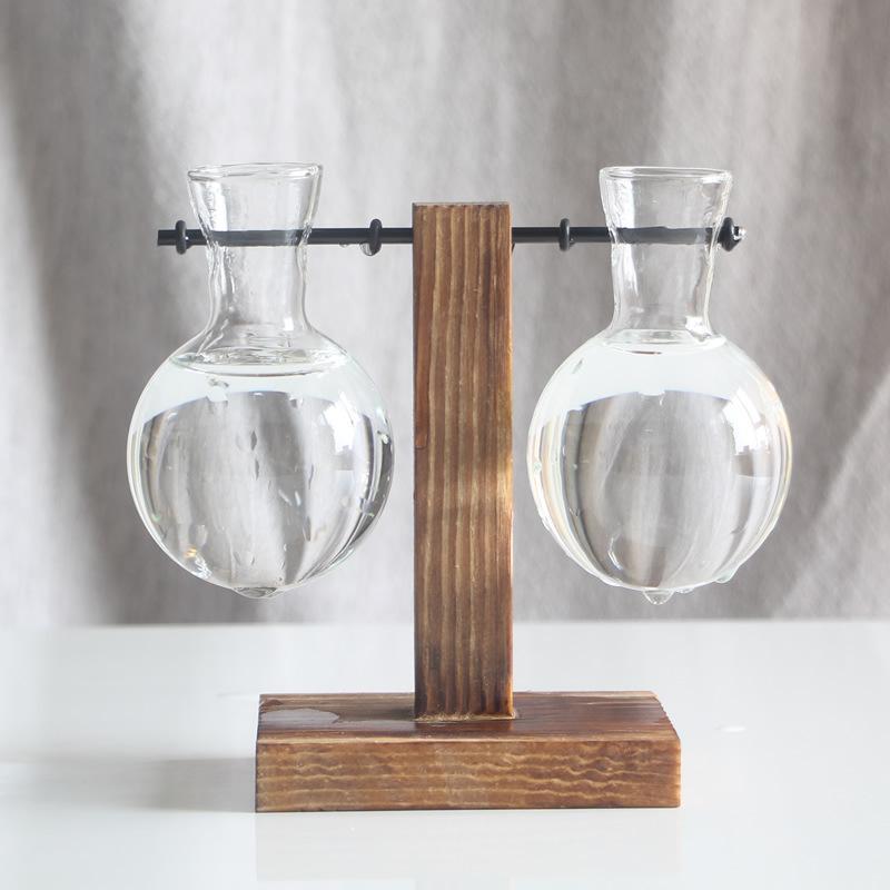 Hydroponic Plant Terrarium Vase Durable Clear Glass Ornament for Home Office Desktop Living Room Decoration