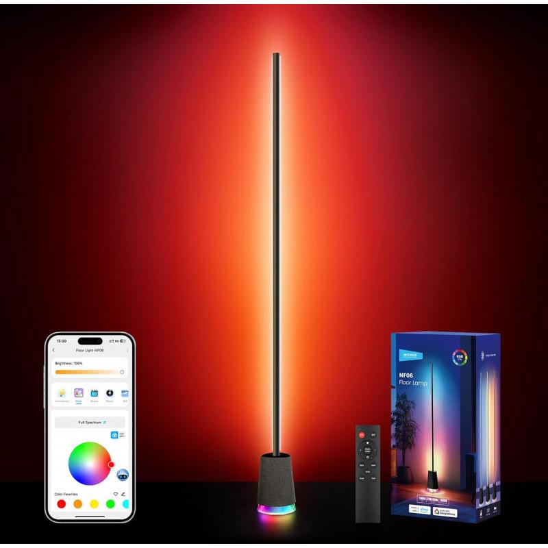 

9NF06 RGBW Smart LED Corner Floor Lamp, 1000lm, Google Assistant Compatible UK Plug
