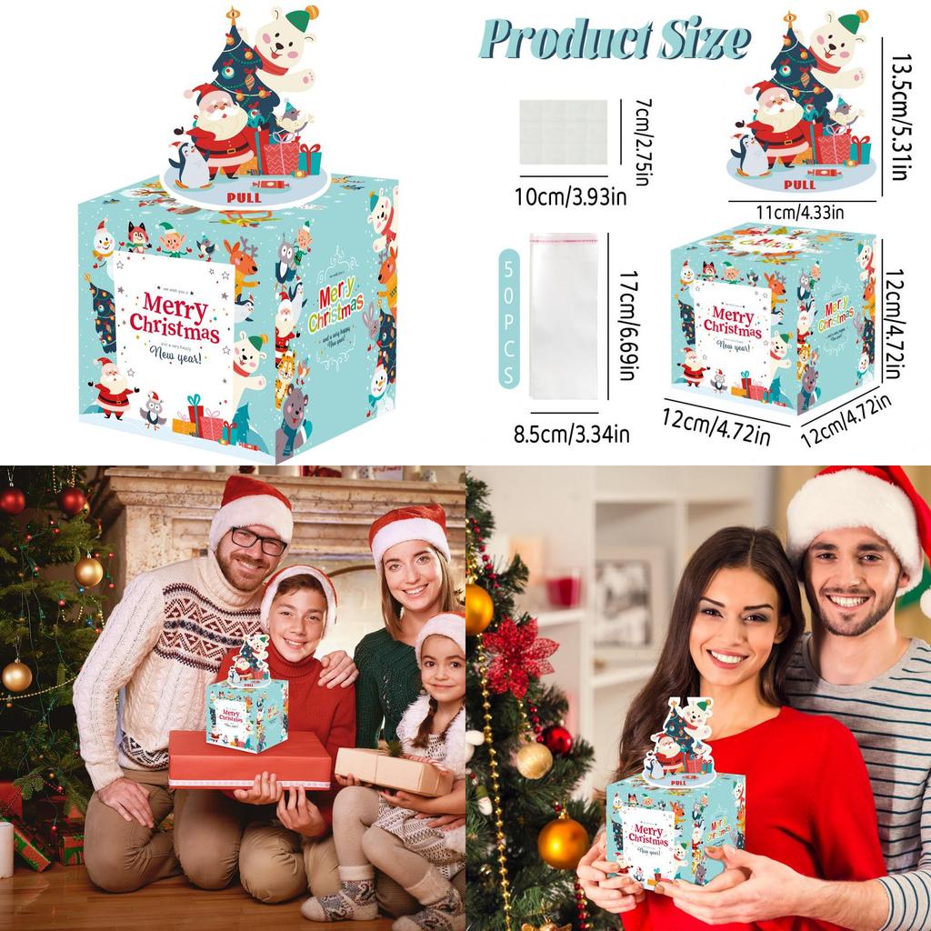 Animal Bear Penguin Theme Christmas Party Gift Box For Birthday Wrapping Gift